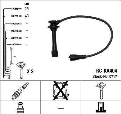 NGK 0717 - Augstsprieguma vadu komplekts www.autospares.lv