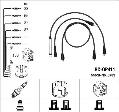 NGK 0781 - Augstsprieguma vadu komplekts www.autospares.lv