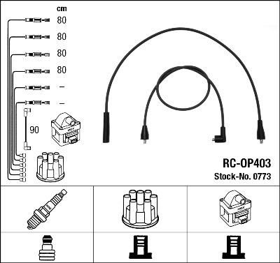 NGK 0773 - Augstsprieguma vadu komplekts www.autospares.lv