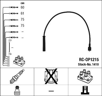 NGK 1410 - Augstsprieguma vadu komplekts www.autospares.lv