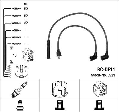 NGK 8921 - Augstsprieguma vadu komplekts www.autospares.lv