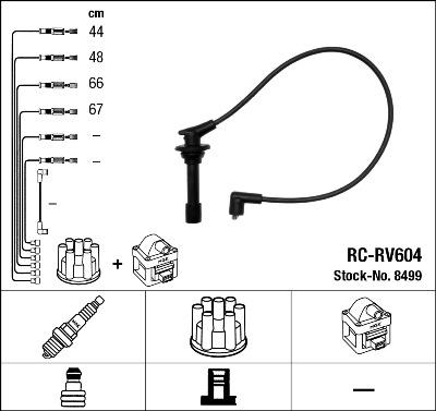 NGK 8499 - Augstsprieguma vadu komplekts www.autospares.lv