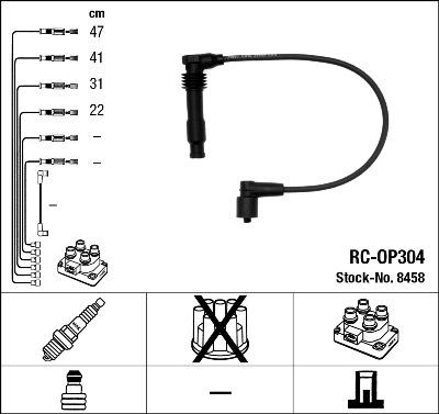 NGK 8458 - Augstsprieguma vadu komplekts www.autospares.lv