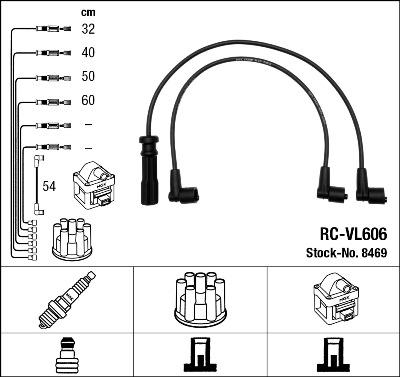 NGK 8469 - Augstsprieguma vadu komplekts www.autospares.lv