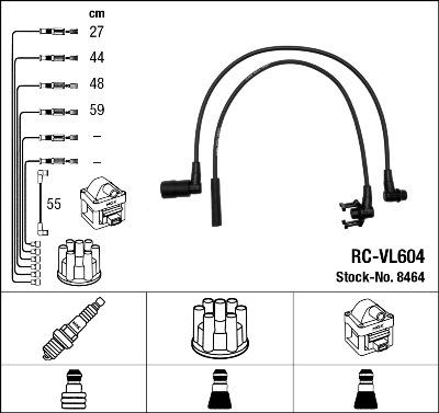 NGK 8464 - Augstsprieguma vadu komplekts www.autospares.lv