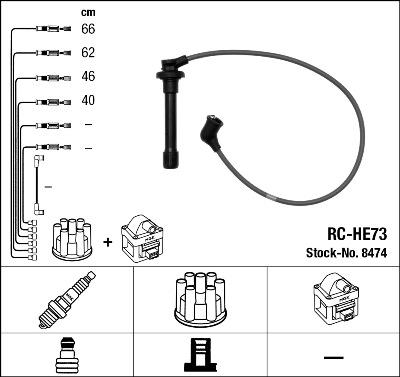 NGK 8474 - Augstsprieguma vadu komplekts www.autospares.lv