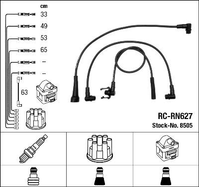 NGK 8505 - Augstsprieguma vadu komplekts www.autospares.lv