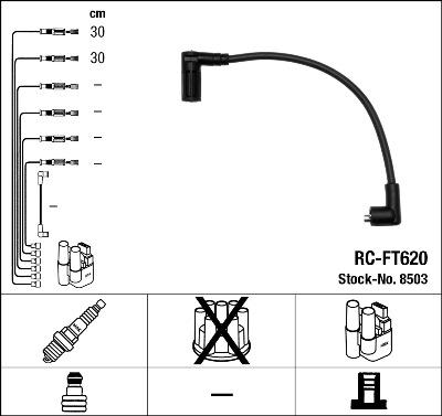 NGK 8503 - Augstsprieguma vadu komplekts www.autospares.lv