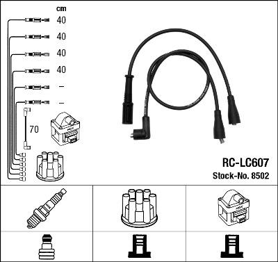 NGK 8502 - Augstsprieguma vadu komplekts www.autospares.lv