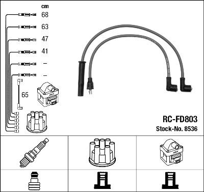 NGK 8536 - Комплект проводов зажигания www.autospares.lv