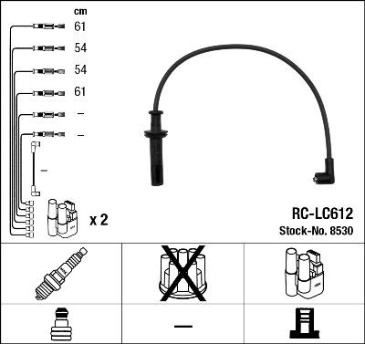 NGK 8530 - Augstsprieguma vadu komplekts www.autospares.lv