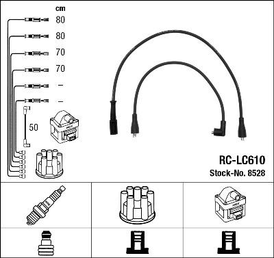 NGK 8528 - Augstsprieguma vadu komplekts www.autospares.lv