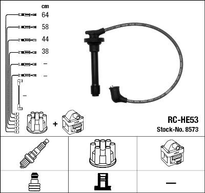 NGK 8573 - Augstsprieguma vadu komplekts www.autospares.lv