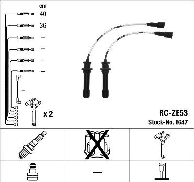 NGK 8647 - Augstsprieguma vadu komplekts www.autospares.lv