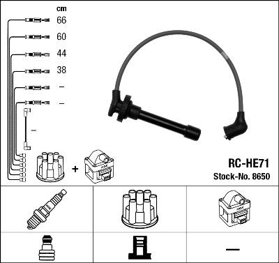 NGK 8650 - Augstsprieguma vadu komplekts www.autospares.lv