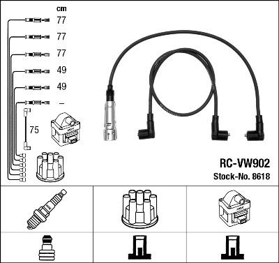 NGK 8618 - Augstsprieguma vadu komplekts www.autospares.lv