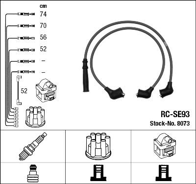 NGK 8073 - Augstsprieguma vadu komplekts www.autospares.lv