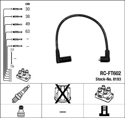 NGK 8193 - Augstsprieguma vadu komplekts www.autospares.lv