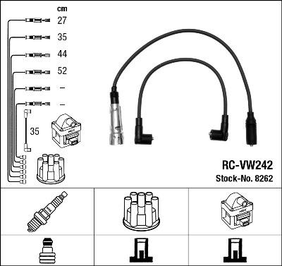 NGK 8262 - Augstsprieguma vadu komplekts www.autospares.lv