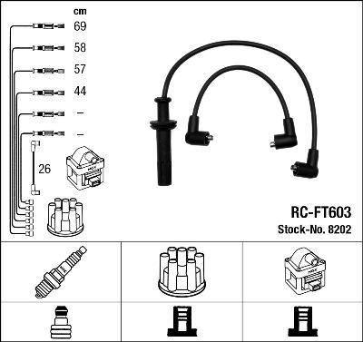 NGK 8202 - Augstsprieguma vadu komplekts www.autospares.lv