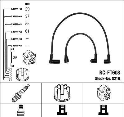 NGK 8210 - Augstsprieguma vadu komplekts www.autospares.lv