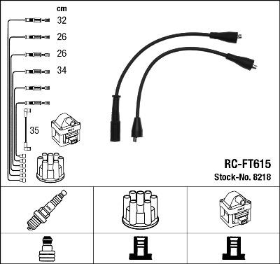 NGK 8218 - Augstsprieguma vadu komplekts www.autospares.lv