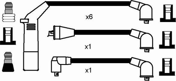 NGK 8286 - Augstsprieguma vadu komplekts www.autospares.lv