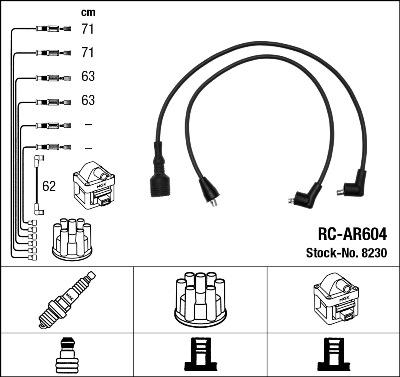 NGK 8230 - Augstsprieguma vadu komplekts www.autospares.lv