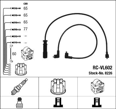 NGK 8226 - Augstsprieguma vadu komplekts www.autospares.lv