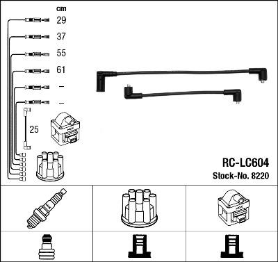 NGK 8220 - Augstsprieguma vadu komplekts www.autospares.lv