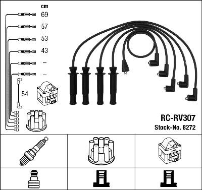 NGK 8272 - Комплект проводов зажигания www.autospares.lv