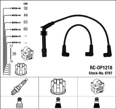 NGK 8707 - Augstsprieguma vadu komplekts www.autospares.lv