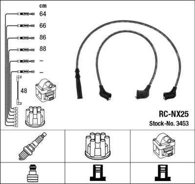 NGK 3453 - Augstsprieguma vadu komplekts www.autospares.lv