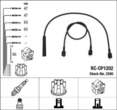 NGK 2590 - Augstsprieguma vadu komplekts www.autospares.lv