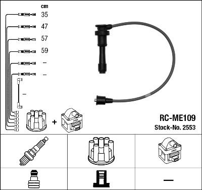 NGK 2553 - Augstsprieguma vadu komplekts www.autospares.lv