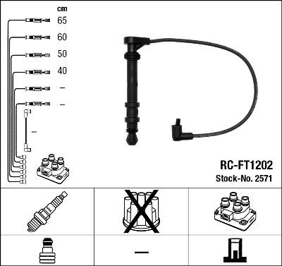 NGK 2571 - Augstsprieguma vadu komplekts www.autospares.lv