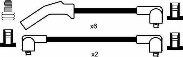 NGK 7406 - Augstsprieguma vadu komplekts www.autospares.lv