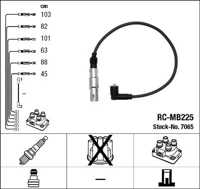 NGK 7065 - Augstsprieguma vadu komplekts www.autospares.lv