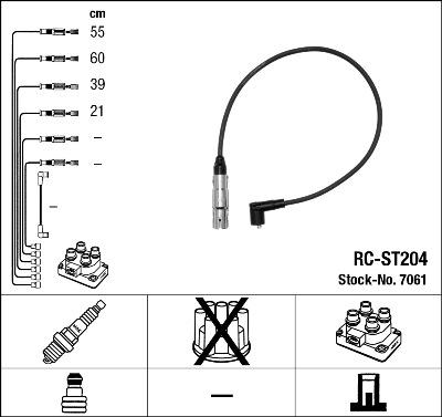 NGK 7061 - Augstsprieguma vadu komplekts www.autospares.lv