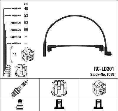 NGK 7068 - Комплект проводов зажигания www.autospares.lv