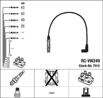 NGK 7015 - Augstsprieguma vadu komplekts www.autospares.lv