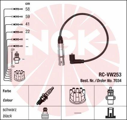 NGK 7034 - Augstsprieguma vadu komplekts www.autospares.lv