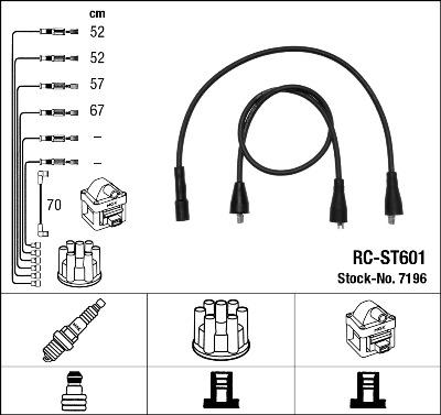 NGK 7196 - Augstsprieguma vadu komplekts www.autospares.lv