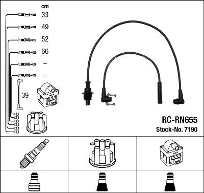 NGK 7190 - Augstsprieguma vadu komplekts www.autospares.lv