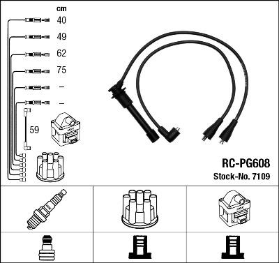 NGK 7109 - Augstsprieguma vadu komplekts www.autospares.lv