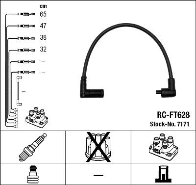 NGK 7171 - Augstsprieguma vadu komplekts www.autospares.lv