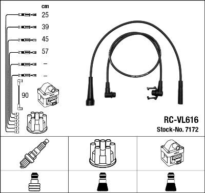 NGK 7172 - Augstsprieguma vadu komplekts www.autospares.lv