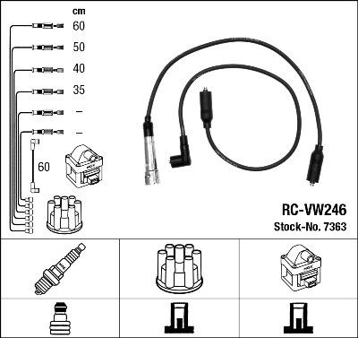 NGK 7363 - Augstsprieguma vadu komplekts www.autospares.lv