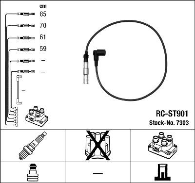 NGK 7303 - Augstsprieguma vadu komplekts www.autospares.lv