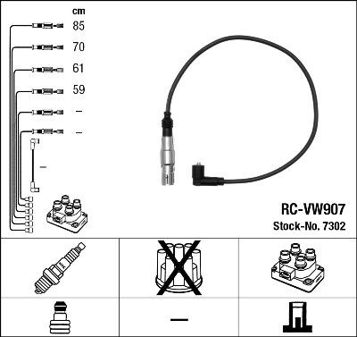 NGK 7302 - Augstsprieguma vadu komplekts www.autospares.lv